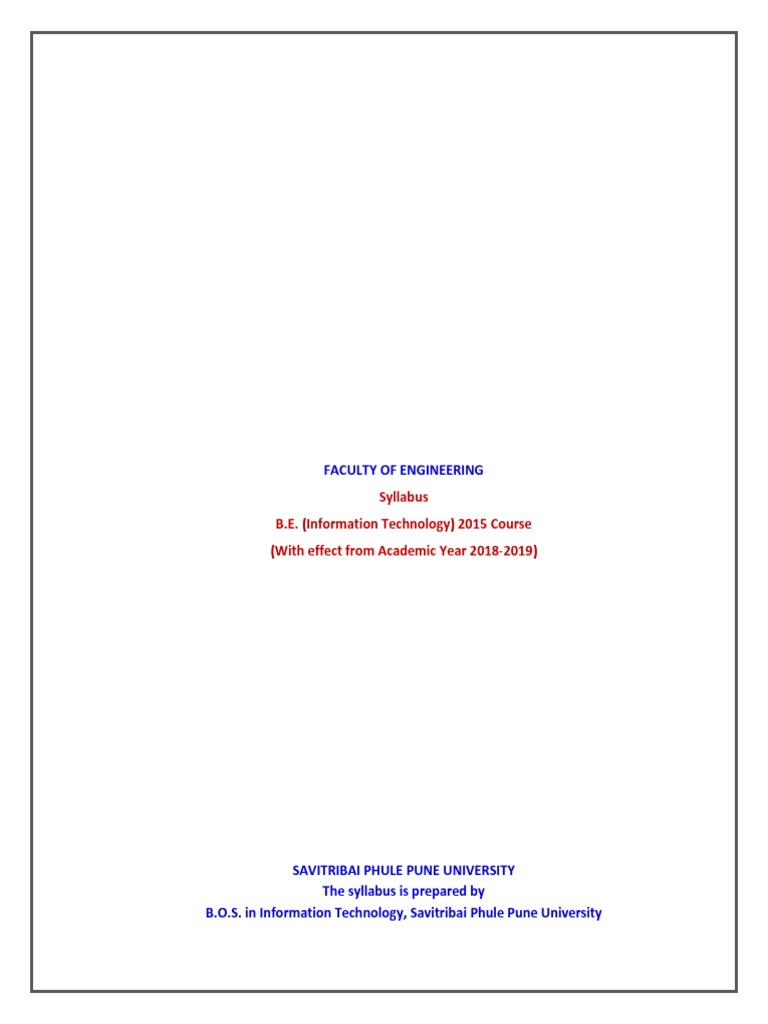Be Information Technology 2015 Course Syllabus16april - 