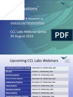 Transformations: CCL Labs Webinar Series 30 August 2016