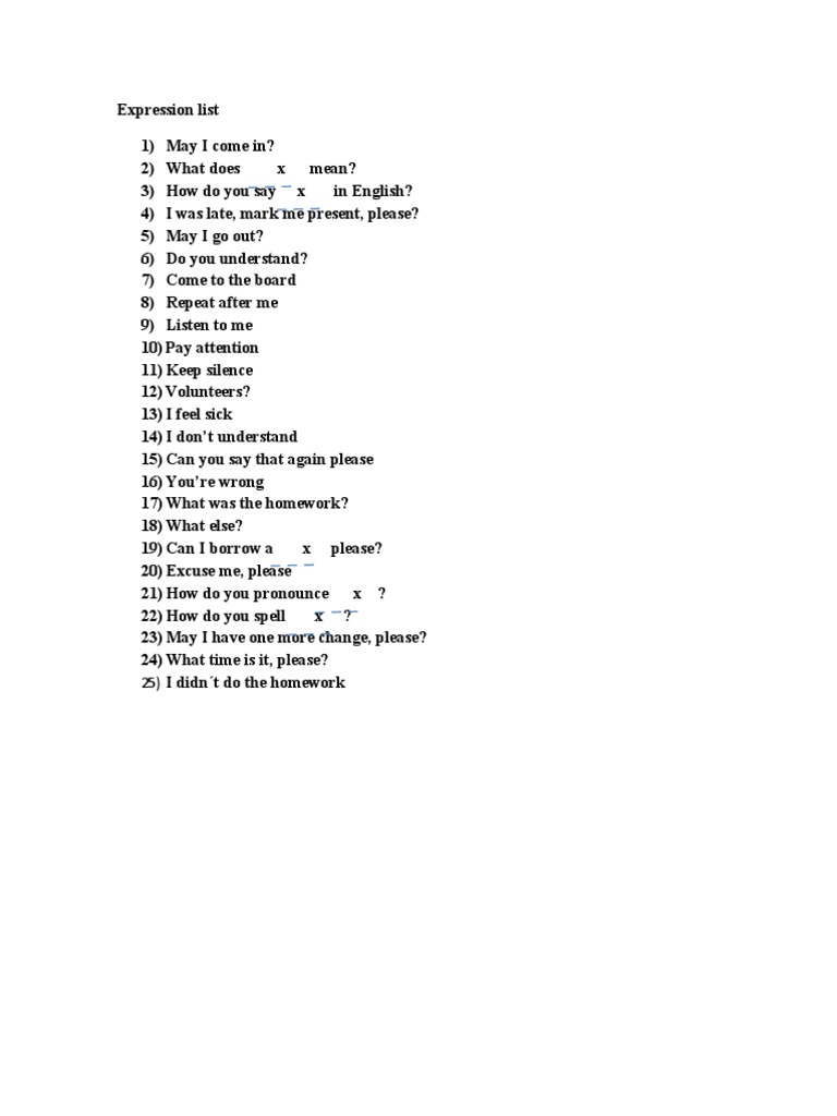 Expression List | PDF | Language Arts & Discipline