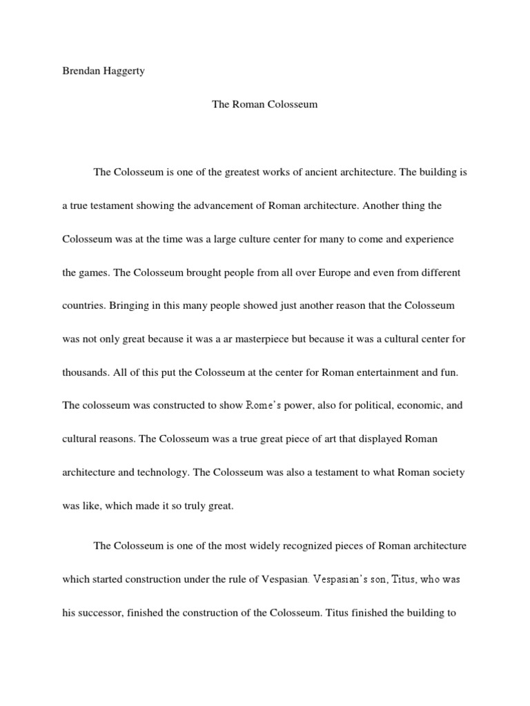 The Roman Colosseum | PDF | Roman Empire | Titus