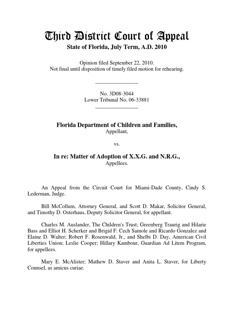 Third District Court of Appeal: State of Florida, July Term, A.D. 2010 ...