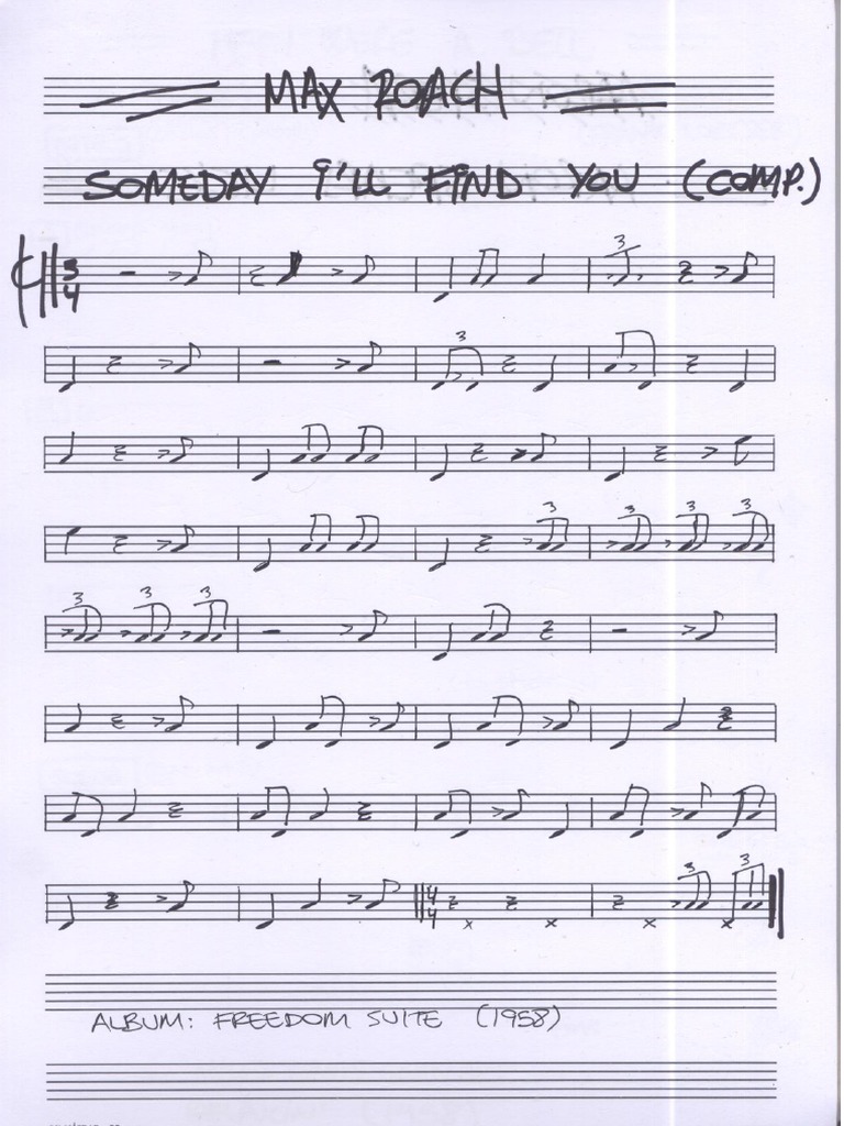 Max Roach Comping Someday Ill Find You | PDF