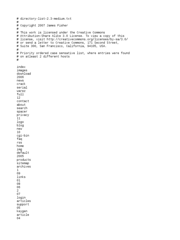 Directory List 2.3 Medium | Internet | World Wide Web
