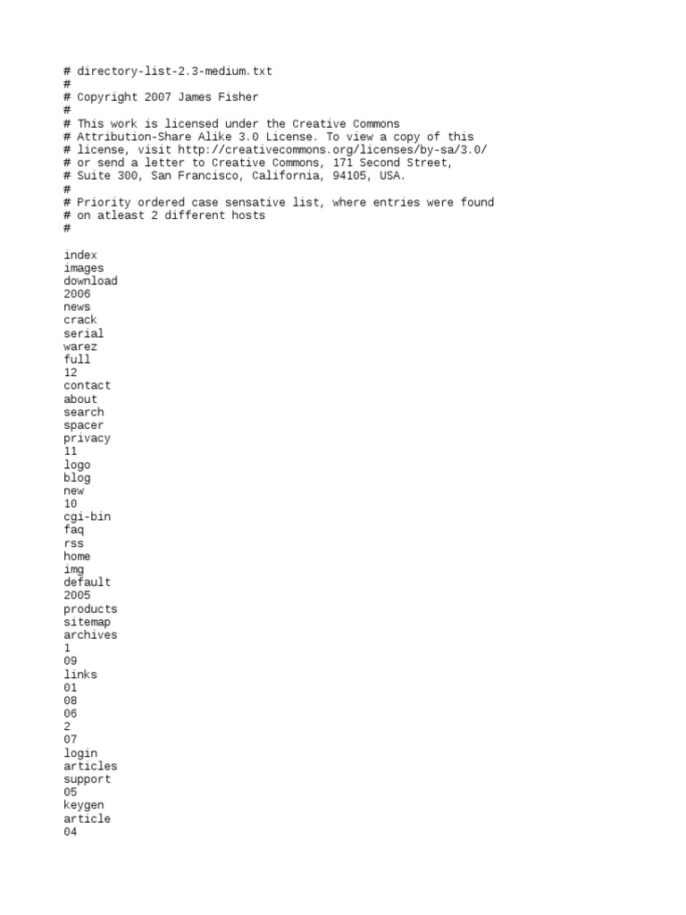 Directory List 2 3 Medium Internet World Wide Web