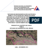 Microzonificacion Geotecnica Sismica y Evaluacion Del Riesgo en Zonas Ubicadas en El Distrito Del Cusco - TomoII