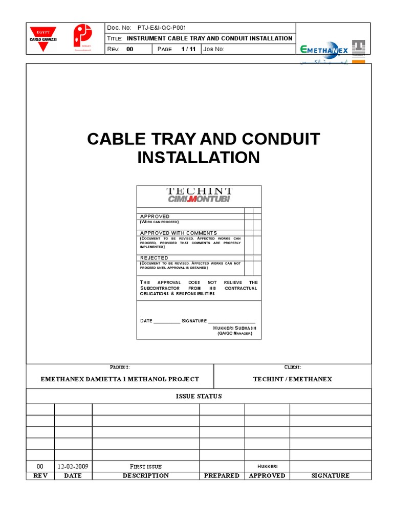 Cable Tray Installation Procedure | PDF | Building Engineering ...