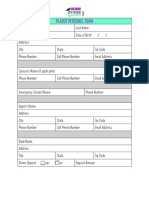 Player Personel Form