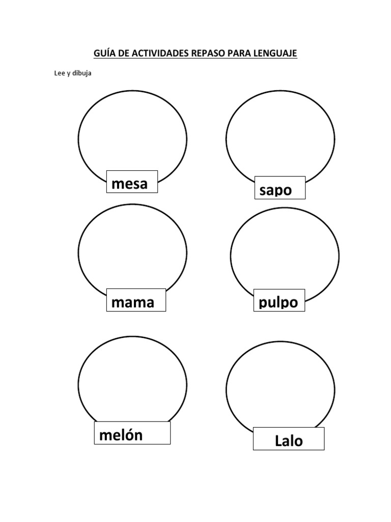 Actividades de Lenguaje M P S L | PDF