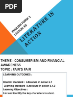 ENGLISH FORM 1 Literature Fair's Fair