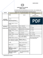 18.05.2018 Tentative University of Delhi DUET-2018: Time Slot For The Entrance Examinations