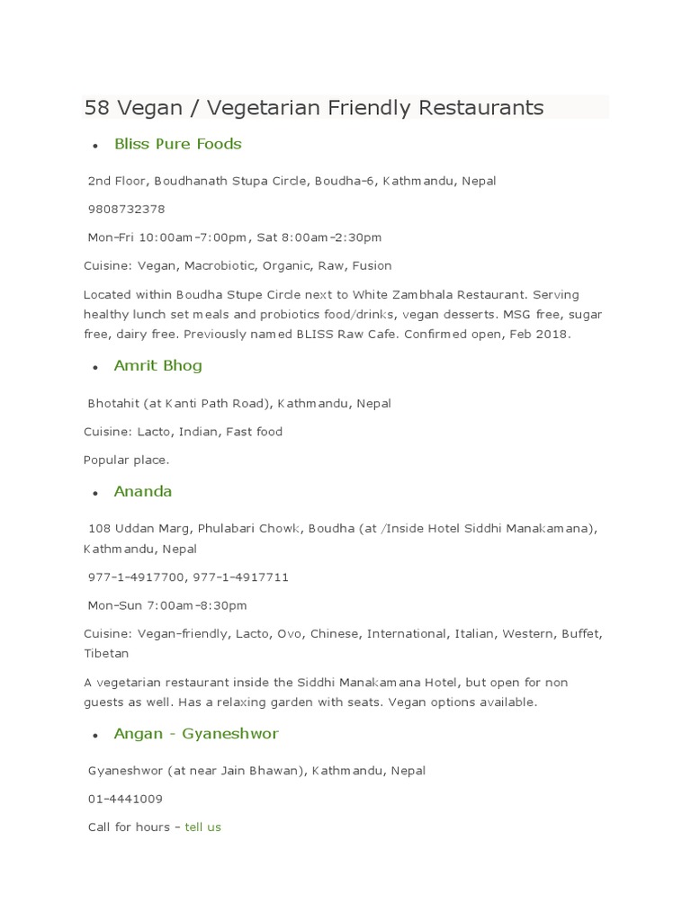 Kathmandu Pure Veg Restaurants PDF Indian Cuisine Kathmandu