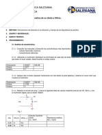 Universidad Politecnica Salesiana. Laboratorio Analogica: Practica 5: Análisis de Característica de Un Diodo A Silicio