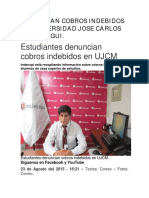 Denuncian Cobros Indebidos y Extorsion en Universidad Jose Carlos Mariategui