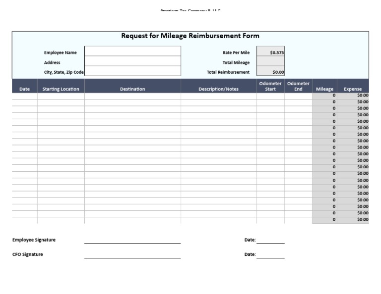 Mileage Reimbursement Request PDF Government Finances Taxes