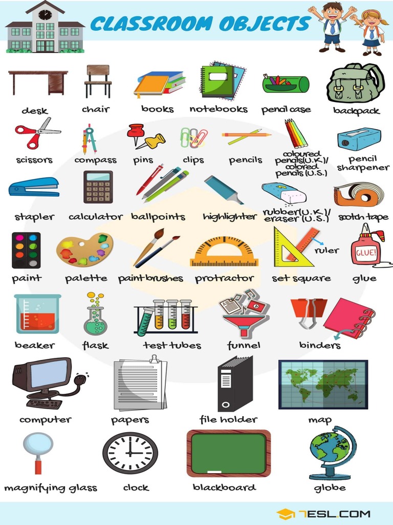 Classroom Objects Vocabulary 2 | PDF