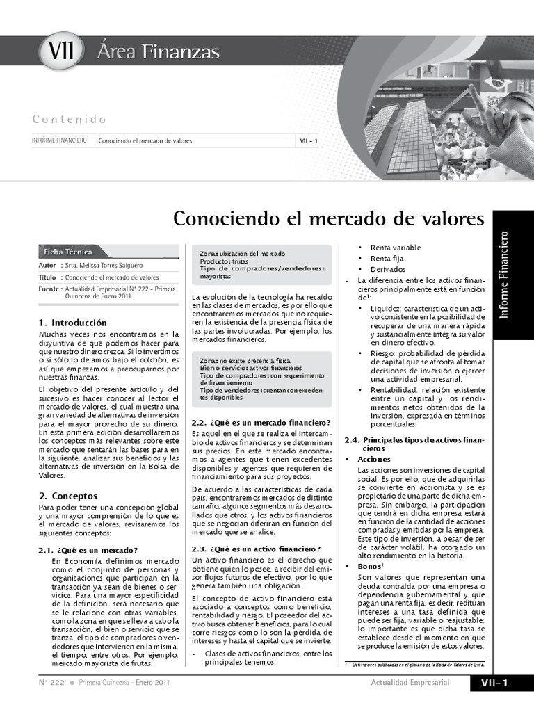Características del Mercado de Valores | PDF | Bolsa | Mercado (economía)