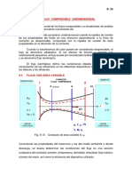 Flujo adiabático unidimensional: ecuaciones y condiciones para área y número de Mach variables