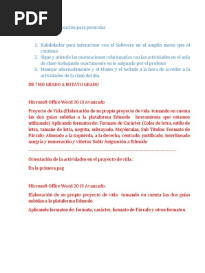 Criterios De Evaluación Para Prescolar Microsoft Office