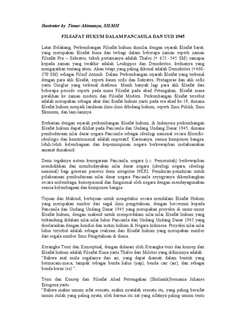 Filsafat Hukum Dalam Pancasila Dan Uud 1945