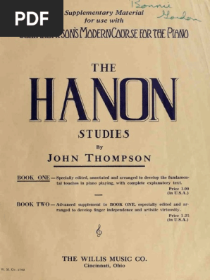 Hanon John Thompsonpdf Hand Finger - 