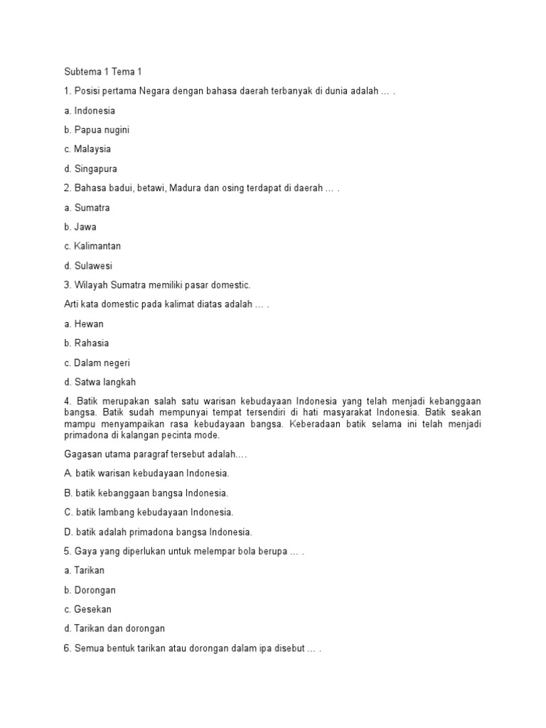 Soal Tema 7