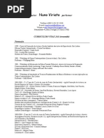 NUNO VIRIATO (Actor Performer) - CURRICULUM VITAE (versão portuguesa)