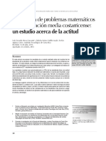 Resolución de Problemas Matemáticos en La Educación Media Costarricense