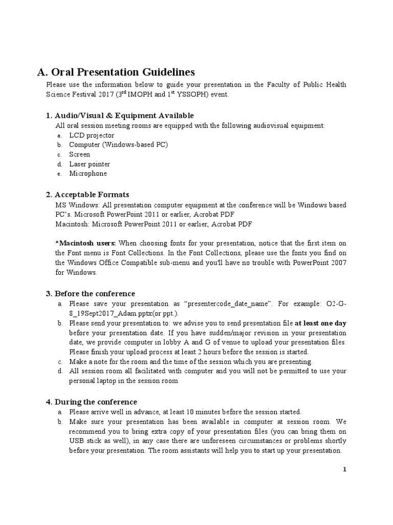 Guidelines For Presenter | PDF | Microsoft Power Point | Microsoft Windows