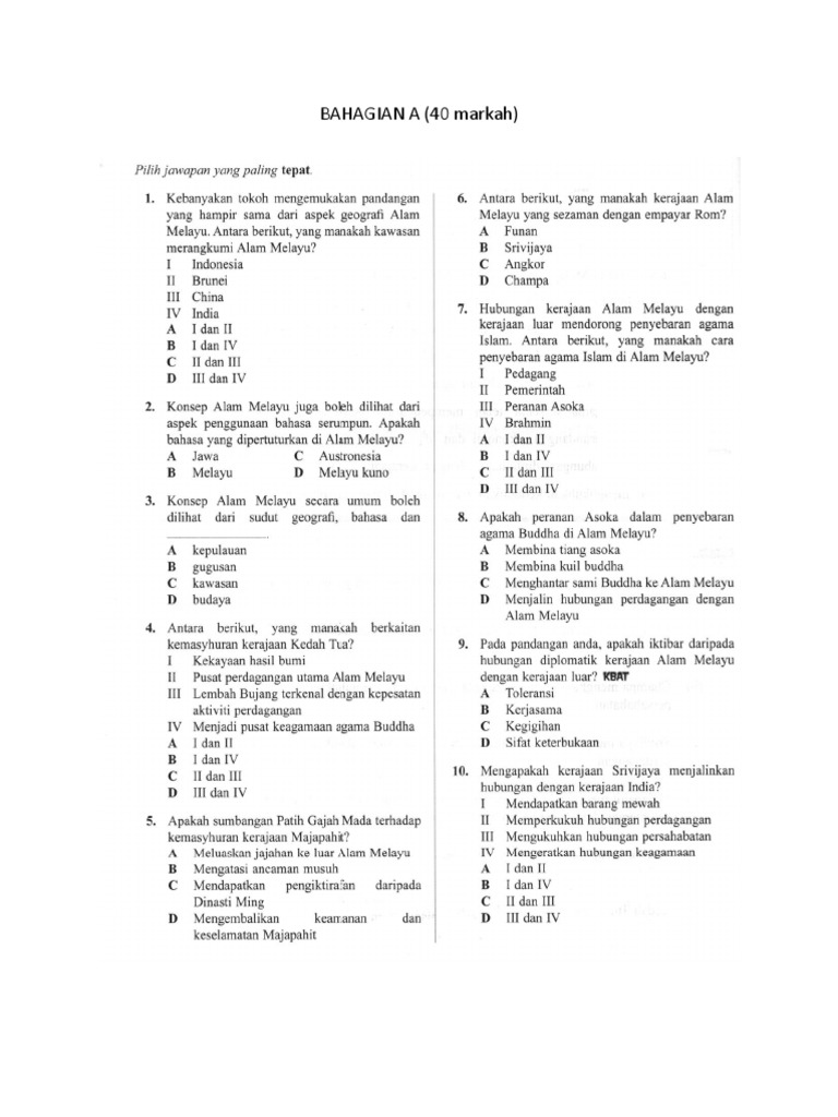Soalan Sejarah Pdf