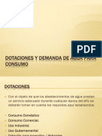 Dotaciones y demanda de agua para consumo doméstico y otros usos