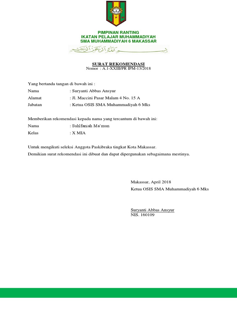 Surat Osis Sma