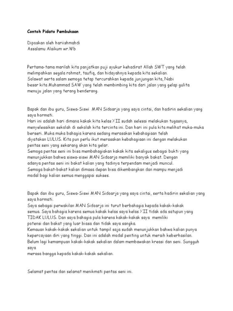 50+ Contoh pidato pembukaan ekstrakurikuler terbaru mudah dihafal