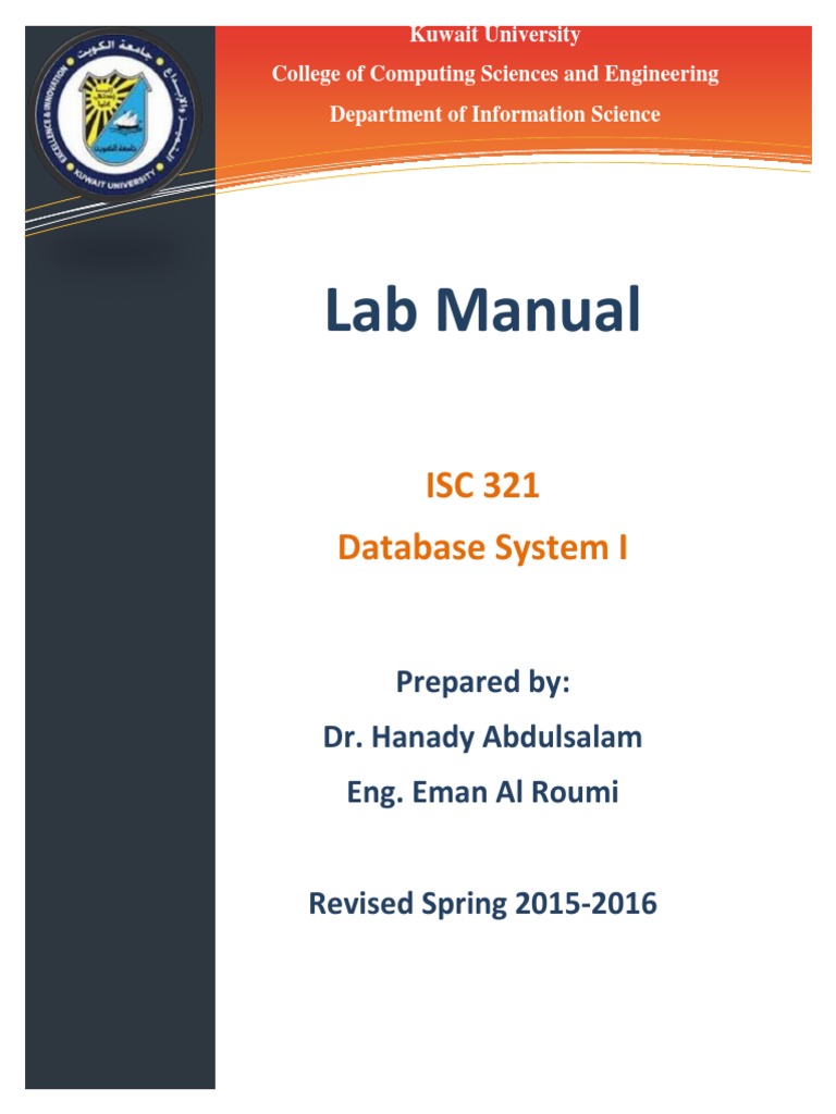ISC 321 Lab Manual | PDF | Oracle Database | Databases