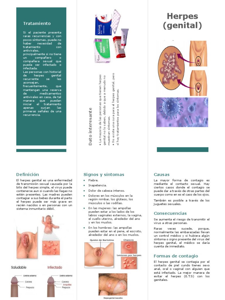 Tratamiento y síntomas del herpes genital | PDF | Herpes Simple |  Especialidades Medicas, image size:768x1024