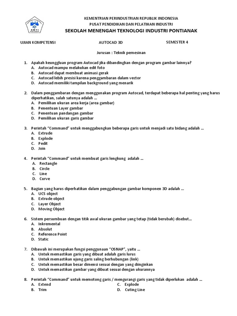 Ujian Autocad 3d