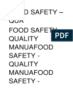 Food Safety - QUA Food Safety - Quality Manuafood Safety - Quality Manuafood Safety