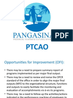 PTCAO Opportunities for Improvement and Immediate Corrections