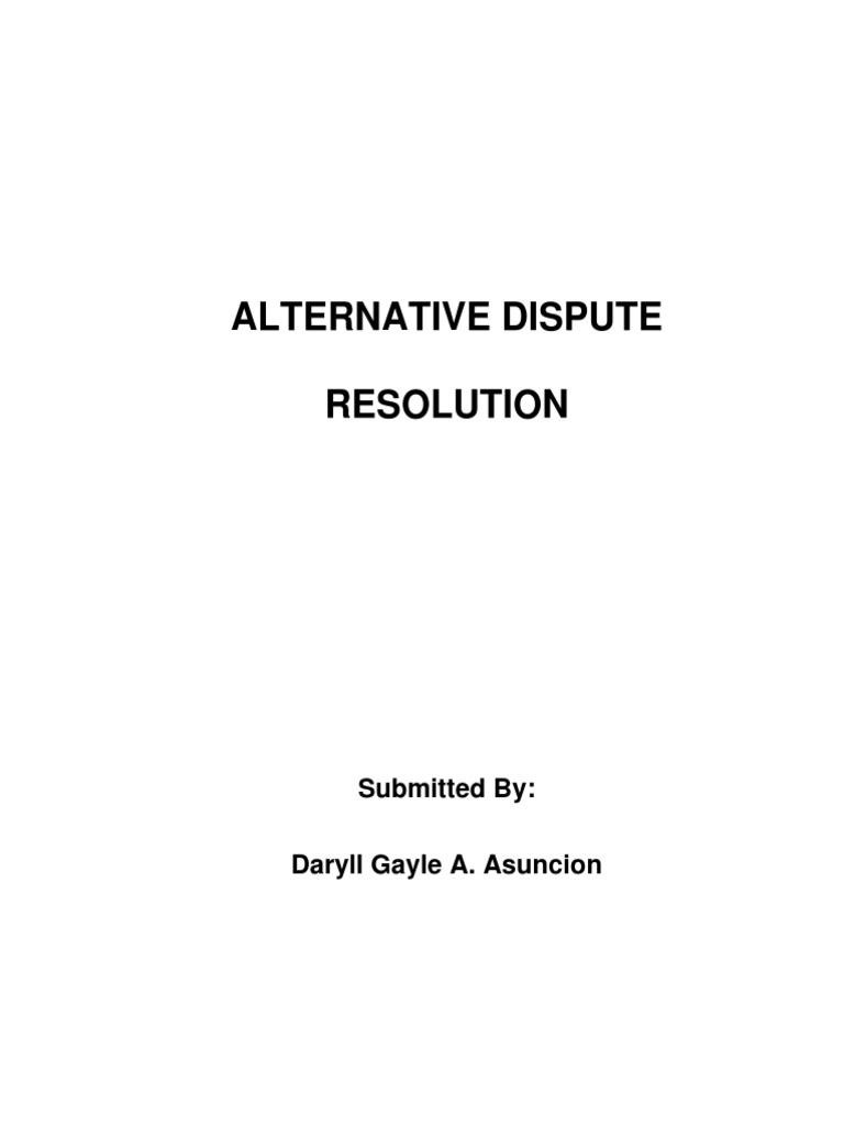 Overview of Alternative Dispute Resolution | PDF | Mediation ...