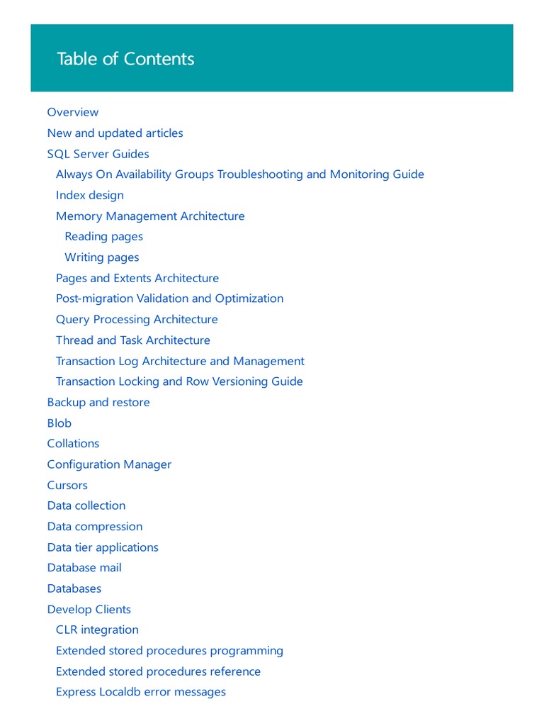 SQL Server Documentation | PDF | Database Index | Microsoft Sql Server