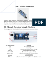 Arduino Infrared Collision Avoidance: Pin, Control Indicator Description