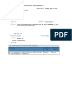 Complaint Status Report - Dry Tail Rehmonki Disty