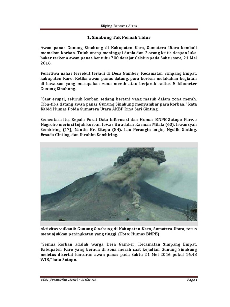 Kliping Bencana Alam