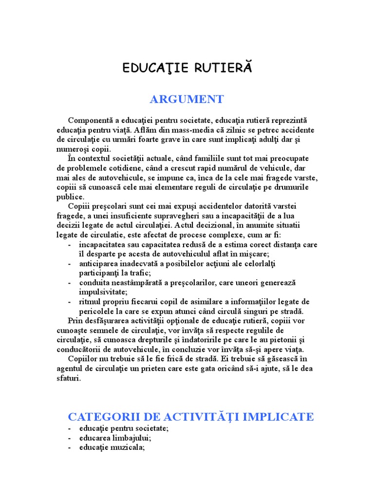Educatie Rutiera | PDF
