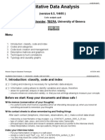 Qualitative Data Analysis: (Version 0.5, 1/4/05) Daniel K. Schneider, TECFA, University of Geneva