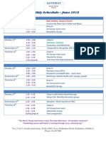 Monthly Schedule - June 2018: Bank Holiday: Drop-In Closed