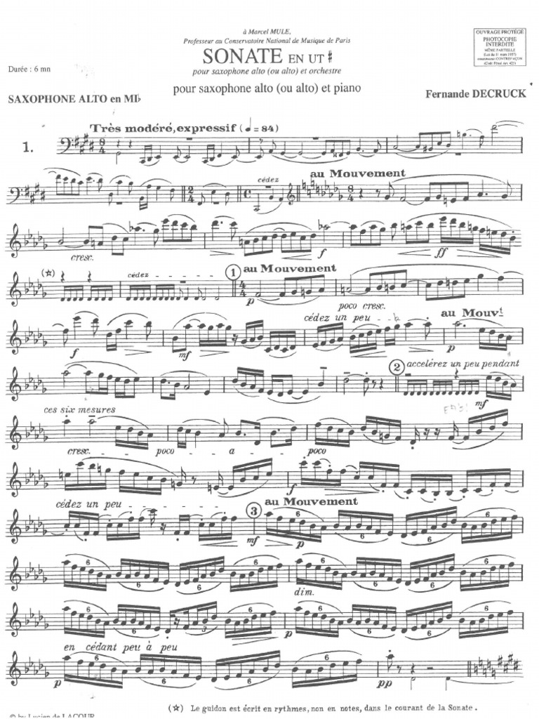 Decruck Saxophone Sonata | PDF