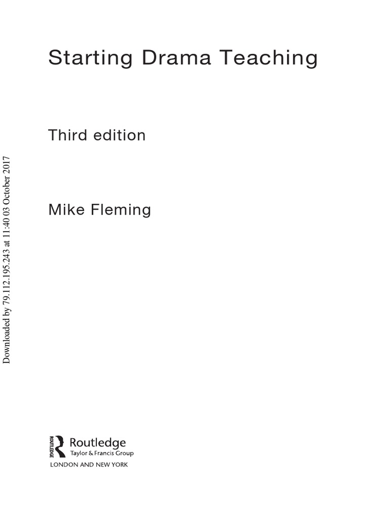 Starting Drama Teaching PDF Teachers Theory