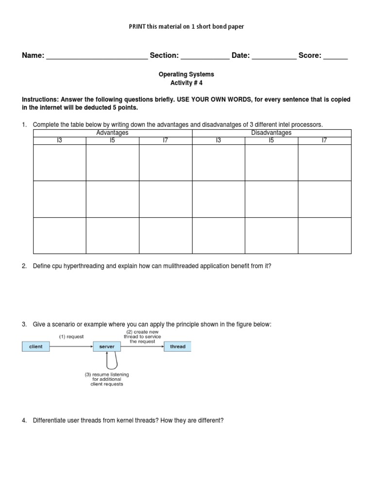 Name: - Section: - Date: - Score | PDF