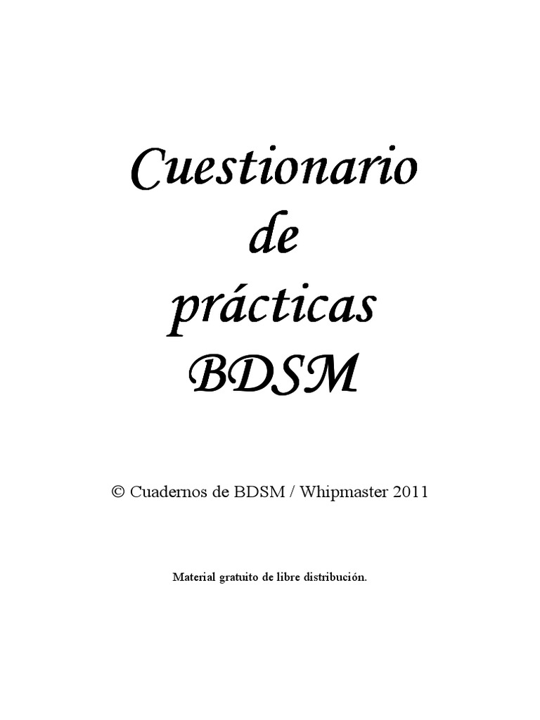 C P BDSM PDF PDF Bdsm Cuestionario foto de desnudos de alta calidad