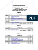 M.Tech Sugar Technology curriculum